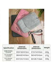 Bolsa portátil para tablet Apple, compatible con Samsung Galaxy Tab//Kindle/Tablet Android/Funda protectora para tablet, adecuada para tablets de 7~8/9~11/12.9~13 pulgadas, con asa y bolsillo delantero, rosa - Rosa - Ver 8
