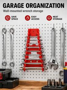 2PCS/1pc Multi-Slot Pegboard Tool Hook, Plastic Hole Plate Tool Hanger For Wrench Storage, Screwdrivers, Pliers And Accessories, Space-Saving Multi-Purpose Tool Organizer Rack For Garage, Shed And Workbench - Multicolor - View 4