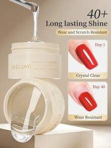 XEIJAYI 1件 15ml 玻璃底膠 透明橡膠底膠 LED UV 強力指甲 高光澤亮面凝膠指甲油 - 無色 - 查看 3
