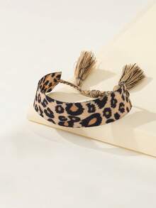 1 buah Gelang Tenun Motif Leopard untuk Anak Perempuan, Dapat Diatur Ukurannya, Cocok untuk Dekorasi Sehari-hari - MultiWarna - View 2