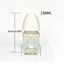 1個 150ml PPSU材質嬰兒奶瓶，防脹氣、防嗆奶、耐摔、耐熱至180°C，矽膠奶嘴，柔軟舒適，輕巧便攜，適合0至6個月大嬰兒 - 彩色 - 查看 2