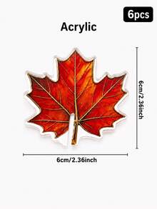1pc/6pcs Autumn Maple Leaf & Oak Leaf Acrylic Drink Cup Tags, Thanksgiving Cup Identification Charms, Farmhouse Harvest Table Decor, Reusable Cup Labels, Halloween Holiday Dinner Tabletop Decorations, Vintage Leaf Party Table Decor Gifts - Multicolor - View 14