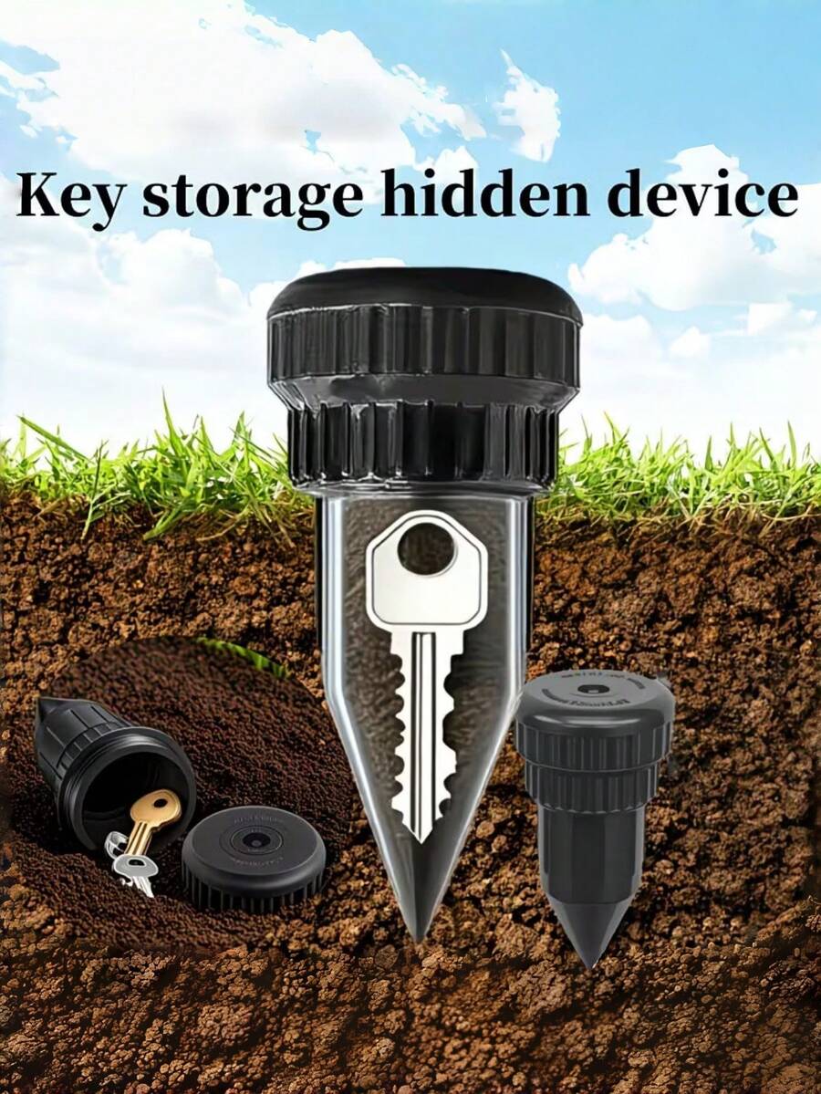 1-Piece Sprinkler-Shaped Key Concealer - Realistic Key Concealer, Anti-Theft Key Storage - Outdoor Garden Patio Lawn Waterproof Key , Easily Inserted Into The Ground Of The Garden Lawn, Waterproof And Corrosion Resistant.