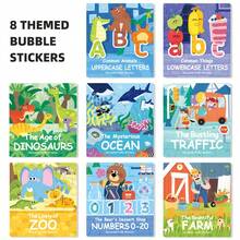 1 Set Kids 3D Bubble Sticker Book, Reusable Adhesive, Dinosaur Farm Transportation Ocean Numbers Letters Animals Cognitive Early Education Quiet Sticker Toy, Educational Scene Sticker Toy For Toddlers - Multicolor - View 6
