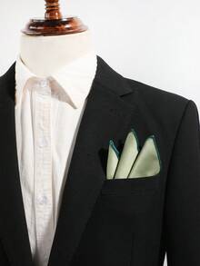 1pc Men's Casual Solid Color Textured Pocket Square, Suitable For Business Formal Suit Pocket Decoration - Multicolor - View 2