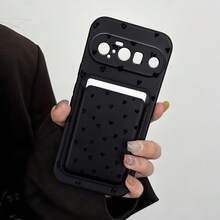 1pc Cute Black Small Heart Pattern Luxury Fashion Vintage Faux Leather Card Holder Straight Edge Magic Cube Liquid Soft Silicone Phone Case Compatible With Galaxy S26 S25 S24 Ultra S24 Plus S24 FE S23 S22 A55 A54 A53 A52 A50 A30 A42 A35 A34 A33 A25 A24 A20 A30 A15 A17, Smart 8/ Hot 40i/Spark 20/Spark 20C/Spark Go 2024/ G84/Honor X9b X9A X9D X7B X9C X6A 8X X7 X8 X8C X8B Y9S Y9A Y7P Y7P/1+ - Black - View 1