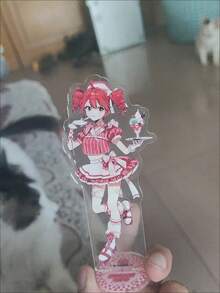 Anime Female Character Virtual Idol High-Definition Printed 2D Manga Style Acrylic Standee, Creative Desktop Decor Display Ornament, Exquisite Collectible Craft, Detachable Main Character Standee + Premium Modular Base, Easy Assembly, Personalized Decor, Great For Collection And Gift - Multicolor - View 9