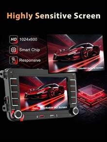適用於 VW Golf MK5 MK6 Jetta Beetle Passat Sharan Tiguan Touran Seat Polo 的汽車收音機,支援無線 CarPlay 與 Android Auto,7 吋 VW 觸控螢幕主機 / 攝影機(可選),附 FM AM 收音機 - MP5 - 查看 6