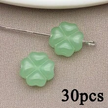 30pcs Glass Heart Clover Spacer Bead Jewelry Making DIY Earrings Pendant Various Design Charms For Jewelry Making Bracelets Necklace - Multicolor - View 18
