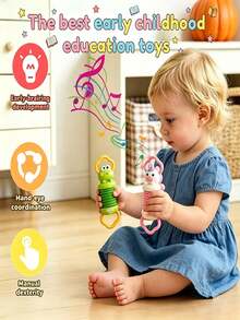 6 Months+ Portable Travel Toy Mini Cartoon Accordion Toy, Frog/Unicorn Color Options, Easy To Carry, Multifunctional Toy To Inspire Intelligence And Provide Comfort - Multicolor - View 4