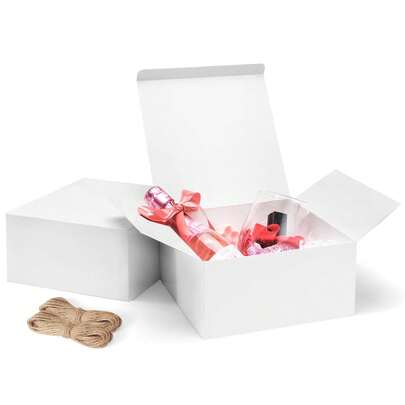 4/10pcs Gift Box With Lid, White Cardboard Proposal Gift Box, Suitable For Halloween, Christmas, Back To School, Birthday Party