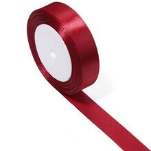 25 Yards/Roll Deep Red Gift Wrapping Satin Ribbon, New Year Christmas Decorative Ribbon DIY Bow Material, Bouquet Gift Box Bow Decoration Webbing, Gift Wrapping Ribbon - Dark Red Ribbon - View 9