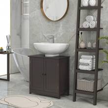 Bathroom Vanity Cabinet, Under Sink Bathroom Cabinet With 2 Doors And Adjustable Shelf, Coffee - Coffee - View 8