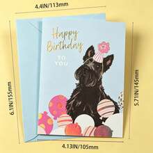 狗狗主題生日祝福卡,通用型祝福卡,男女皆宜的紀念生日卡 - WISH-2106-04 - 查看 2