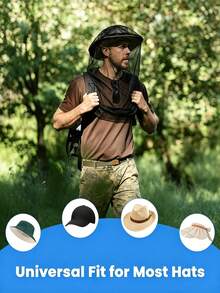 New Mosquito Head Net Set - Mosquito Net With Face Mask, Extra Large Extra Long, Fishing And Outdoor Angling Hat Net, High-Quality Breathable, Suitable For Camping, Hiking, Fishing, Gardening, Unisex, Easy To Clean - Multicolor - View 4