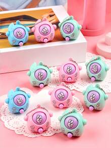 24/12/1pc Mini Rock Paper Scissors Egg-Shaped Keychain, Automatic Pattern Changing Finger Game Key Ring, Creative Party Favor Gift Bag Filler, Suitable For Birthday, Halloween, Easter, Thanksgiving, Carnival, Back To School Reward, Assorted Colors - A - View 8