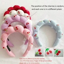 1pc Cute Cherry Sponge Headband, Sweet Women's Beauty Yoga Multi-Functional Hair Accessory, Daily Wear Hair Accessory - Multicolor - View 1