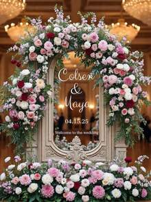Pegatina de espejo personalizada para el plano de asientos de la boda - Decoración de boda DIY Pegatina de boda - Pegatina de espejo para el plano de asientos Bienvenida a la boda Pegatina de espejo - Multicolor - Ver 3