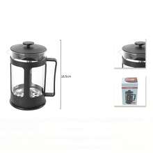 1 Stück hitzebeständige French-Press-Kaffeekanne aus Borosilikatglas, schwarzer Rahmen, Edelstahlfilter, Kaffeekanne und Teebereiter, verschiedene Größen, Handpresse für Zuhause, Büro, Camping, Küche, Kaffeezubehör - Verschiedenfarbig - Übersicht 15