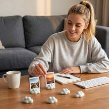 6pcs Cloud Photo Clips Compatible With Multiple Sizes, Portable Instant Photo Holder, Desk Desktop Small Decoration - Clouds - View 5