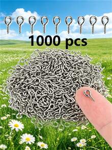 Stainless Steel Eye-Shaped Screw Pins, 100/2000pcs Multi-Color Assorted Pack, Screw Eye Keychain Rings, Suitable For DIY Jewelry Making Accessories - Eye Needle - View 16