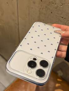 1件透明白色與淺紫色愛心波點圖案全相機保護防摔防撞個性化手機殼，適用於 iPhone 16 Pro Max/17/16/15/14 Plus/13/12/11/Air - 彩色 - 查看 5