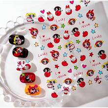 Warner Bros 1 pieza Pegatinas de uñas auténticas de dibujos animados "Las Chicas Superpoderosas", pegatinas decorativas de arte autoadhesivas para uñas, teléfonos, botellas de agua, DIY, etc., regalo de cumpleaños perfecto - regalo de fiesta - regalo de vacaciones - regalo de vuelta al colegio (estilo aleatorio) - Multicolor - Ver 9