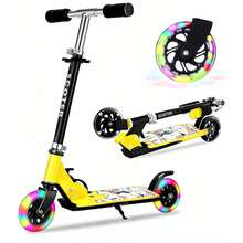 Scooter Patinete Plegable Para Niños Con Ruedas Ilumina - Amarillo - Ver 9