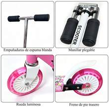 Scooter Patinete Plegable Para Niños Con Ruedas Ilumina - Amarillo - Ver 6