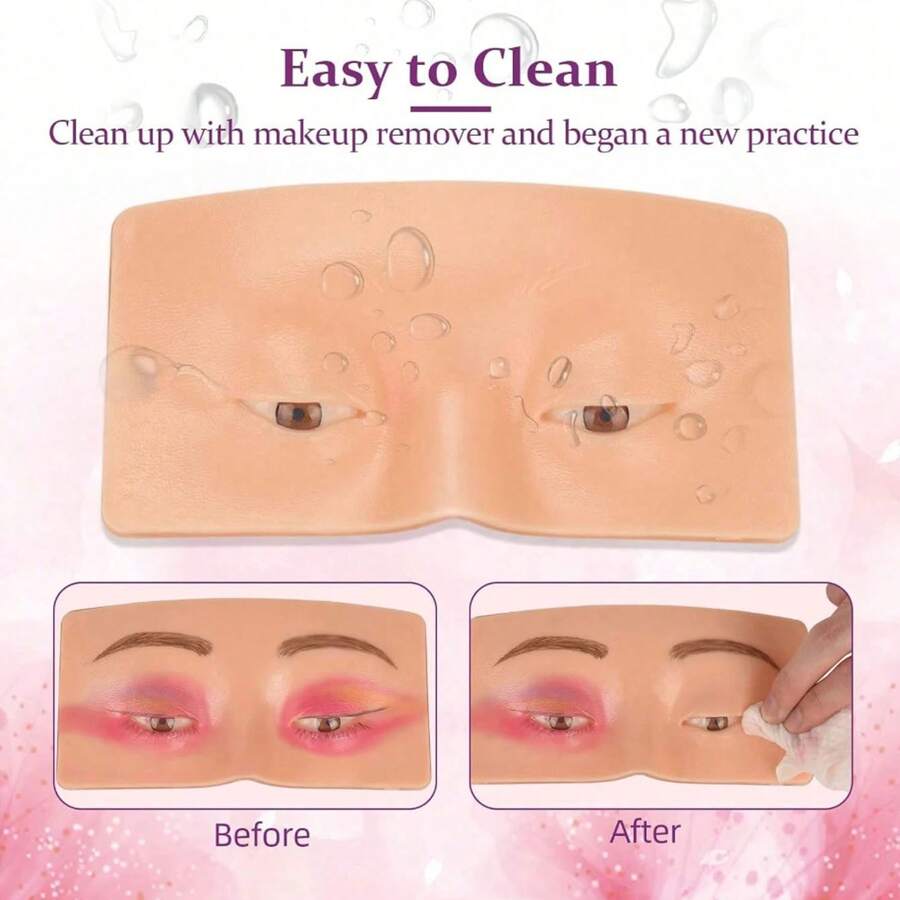 SUANGL 3D Realistic Makeup Practice Board, Reusable Eyeshadow Practice Skin, Suitable For Makeup Artists To Practice, Can Be Used For Eyeshadow, Eyeliner, Eyebrow Shaping, Creating Realistic Facial Makeup Effects.