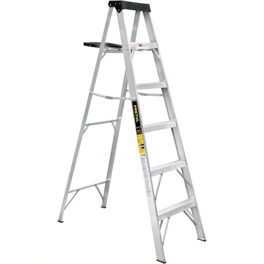 Pretul EST-35P, Escalera de Tijera Tipo III 5 escalones y Bandeja - gris - Ver 1