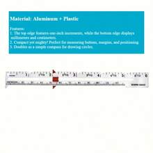 [Aluminium Sewing Ruler]High-Quality Sewing Ruler With Dual Inch And Centimetre Scales – Precision Measuring Tool, Suitable For Quilting, Cutting, Tailoring And Craft Projects; Metal Ruler For Craft, Tailoring And Sewing; Sewing Tools And Accessories - Black - View 6