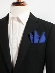 1pc Men's Casual Solid Color Textured Pocket Square, Suitable For Business Formal Suit Pocket Decoration - Multicolor - View 3