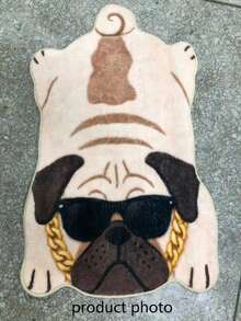 1pc Fashion Glasses Pug Shaped Doormat, Small Rug, Welcome Mat, Carpet, Floor Mat, Outdoor Doormat, Kitchen Rug, Home Decor, Front Door Mat, Bedroom Rug, Outdoor Mat, Home Decor, Area Rug, Garden Rug, Washable Carpet - Multicolor 9 - View 3