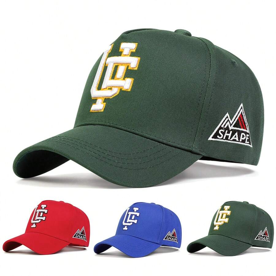 1pc Men's UF Side SHAPE Trucker Hat, Personalized Letter Embroidery Baseball Cap, Street Fashion 5-Panel Hat, Outdoor Sun Protection Casual Cap For Spring/Autumn Travel, Beach Vacation - Multicolor - View 1