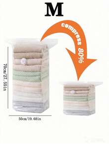 Vacuum Storage Bags Extra Large Cube Style Giant Vacuum Sealed Bags Suitable For Clothes, Bedding, Blankets, Pillows, Bed Linen And Sweaters Space-Saving Closet Storage - Clear - View 14