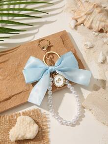 1pc Fashion Minimalist Faux Pearl Bow Keychain, Suitable For Bag Accessories, Keyring Pendant, Best Gift For Friends, Party Favor - Multicolor - View 13