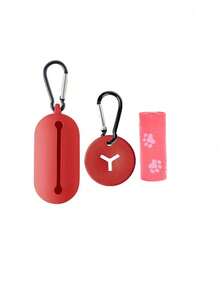 3pcs Pet Waste Bag Dispenser Set, Leak-Proof Easy-Tear Dog Poop Bags For Outdoor Dog Walking, With Carabiner Portable Silicone Storage Box, Compatible With Le Clips, Multi-Color Options, Pet Waste Cleanup Tool - View 12