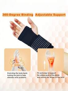 Wrist Brace Compression Wrist Support Splint For Women Men Adjustable Wrist Strap Compression Wraps Fit Right Left Hand For Gym Weightlifting Home Exercise Fitness Cycling Gloves Workout Equipment Hiking Gear Bikes Travel Essentials Accessories - Multicolor - View 8