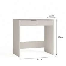 Rectangular Makeup Vanity Desk With Two Drawers, Crafted From Durable Particle Board. Available In Two Colors, This Multi-Purpose Table Works As A Computer Desk, Ideal For Organizing Skincare, Cosmetics And Stationery In Bedrooms And Apartments. - Multicolor - View 11