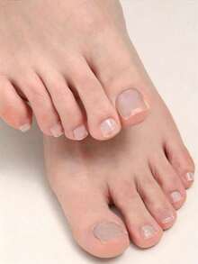 120pcs Solid Color Transparent Short Press-On Toenails, Nail Art Supplies - Clear - View 3