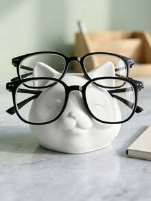 1pc Cat-Shaped Glasses Holder, Minimalist INS Style Design, Suitable For Home Bedroom, Study, Office Desk Placement, Creative Decorative Ornament, Can Also Store Glasses, Earphones, Small Jewelry, Multi-Functional Tidy Desk, Soft Texture Versatile For Various Home And Office Scenes - Multicolor - View 8