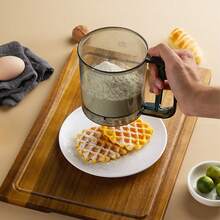 Handheld Powder Sieve Household Cup-Type Flour Sifter Semi-Automatic Handheld Flour Filter Sieve Single Layer Flour Sifter 1pc - Grey - View 9