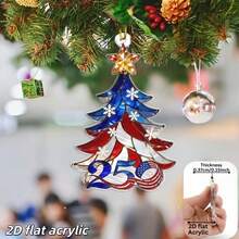 2D Flat, Collectible Numbered 250th Anniversary American Commemorative Decor (1776-2006) - Patriotic American Flag Christmas Tree Ornament, With 250th Anniversary Collectible, Gift For American Citizens And History Enthusiasts - View 6