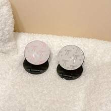 1個蝴蝶結圖案圓形玻璃珠3D手機推拉支架，一體式可折疊伸縮手機架 - 彩色 - 查看 6