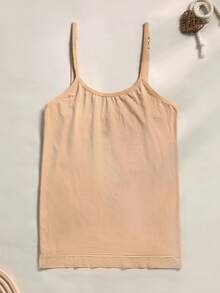 CELILIN Apricot Adjustable Strap Seamless Camisole, Breathable Skin-Friendly Tummy Control Slimming Innerwear - Apricot - View 7