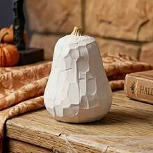 3pcs/Set Resin Pumpkin Decor - Modern Geometric Autumn Sculpture, Suitable For Home, Office And Thanksgiving Celebration - Three-layer Pumpkin - White - View 5