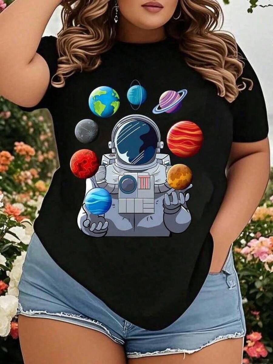 Women T-Shirts - 黑色 - 查看 1