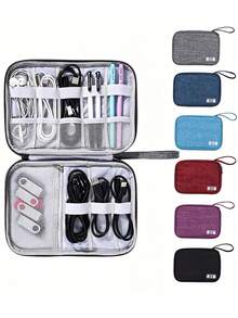 Travel Electronic Organizer Bag, Portable Cable Storage Pouch, Suitable For Storing Electronic Accessories, Data Cables, Phones, Watches, Watch Bands, Chargers, USB Flash Drives,Back To School - Multicolor - View 3