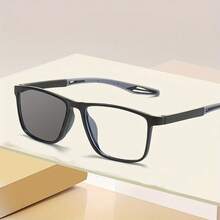 Paquete de 3 elegantes gafas de lectura rectangulares con cambio de color, unisex. - Gris + Rojo + Amarillo - Ver 5